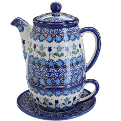 Blue Rose Polish Pottery 380 Vena Tea For One 12 Blue Rose Polish Pottery 380 Vena Tea For One - Image 10