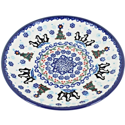 Blue Rose Polish Pottery Vena Dessert Plate 3 Blue Rose Polish Pottery Vena Dessert Plate - Image 2