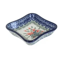 Blue Rose Polish Pottery 630 Ceramika Artystyczna Small Square Dish -Blue Rose Pottery Store GUEST facb15be a052 4c0c 8170 9f93427f5c00