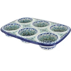 Blue Rose Polish Pottery 335 Vena Muffin Pan -Blue Rose Pottery Store GUEST fb1d786e 5cb4 45d7 950f 12b90f337fdc