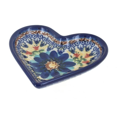 Blue Rose Polish Pottery 392 Vena Heart Dish 5 Blue Rose Polish Pottery 392 Vena Heart Dish - Image 3