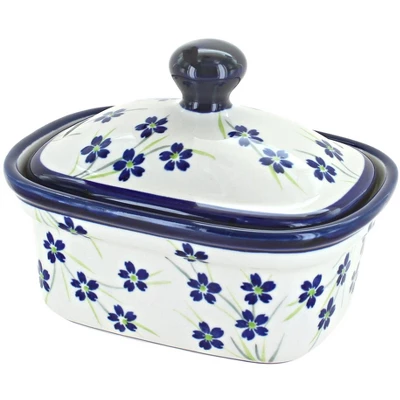 Blue Rose Polish Pottery 1188 Zaklady Butter Tub 15 Blue Rose Polish Pottery 1188 Zaklady Butter Tub - Image 13