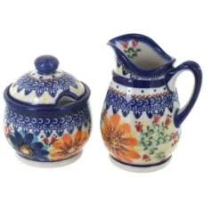 Blue Rose Polish Pottery 1583 Vena Cream & Sugar Set -Blue Rose Pottery Store GUEST fc8db86a 8c08 4a99 bf06 70b2d4b0f749