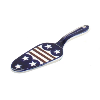 Blue Rose Polish Pottery 1206 Zaklady Cake Server 12 Blue Rose Polish Pottery 1206 Zaklady Cake Server - Image 10