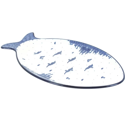 Blue Rose Polish Pottery E18 Ceramika Artystyczna Large Fish Platter 5 Blue Rose Polish Pottery E18 Ceramika Artystyczna Large Fish Platter - Image 3
