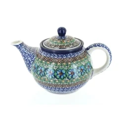 Blue Rose Polish Pottery 264 Ceramika Artystyczna Small Teapot -Blue Rose Pottery Store GUEST fe13f2cc 8dc8 45f4 9c18 b11e2dea0ff2