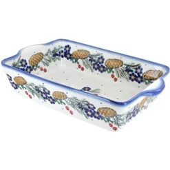 Blue Rose Polish Pottery 43D WR Unikat Loaf Baker With Handles -Blue Rose Pottery Store GUEST fe4942c2 afdd 4808 88e4 22f49e2d86d2