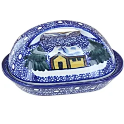 Blue Rose Polish Pottery 15A WR Unikat Butter Dish -Blue Rose Pottery Store GUEST ff94c4f5 e0d9 4cc5 b42a e4c3084de84d